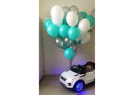 10 шаров серебро белый бирюзовый