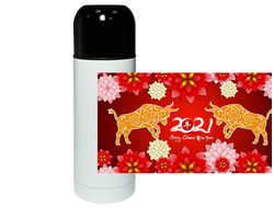 Термос с символикой "Быка" №4