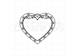 Штамп для скрапбукинга с рамкой для надписей в форме сердца