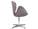 Кресло дизайнерское DOBRIN SWAN, серая ткань IF11, алюминиевое основание