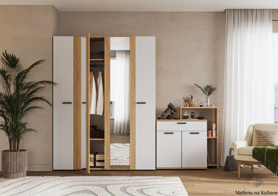 Санса ШК-04 Шкаф 4-х створчатый Сонома/Белый