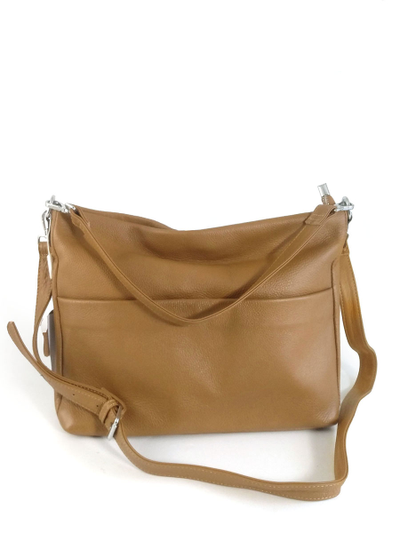 (АРТИКУЛ: 10121/1/5) СУМКА ЖЕНСКАЯ, СРЕДНЕГО РАЗМЕРА, НАТУРАЛЬНАЯ КОЖА, ЦВЕТ "ГОРЧИЦА", С НАРУЖНЫМ КАРМАНОМ, С ПЛЕЧЕВЫМ РЕМНЕМ