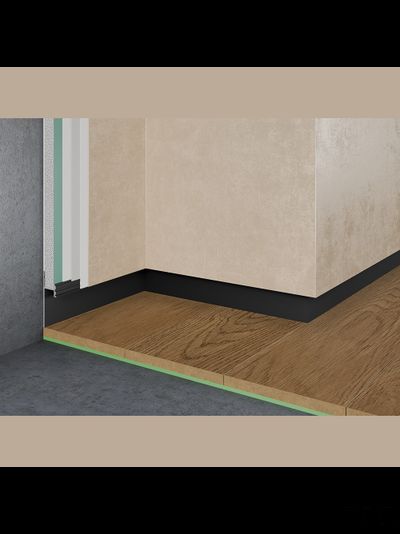 Теневой плинтус скрытого монтажа Pro Design 380 Черный Муар RAL 9005