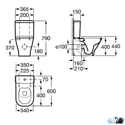 Унитаз компакт ROCA GAP 34273700H 341730000 Clean Rim напольный безободковый с бачком