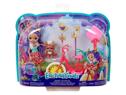 Enchantimals Кукла Велосипедисты с питомцем и транспортным средством GJX30