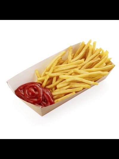 Большой лоток для фаст-фуда (крафт/белый), 220*115*42