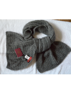 Широкий шарф женский вязаный Италия Vizio 5967 серый