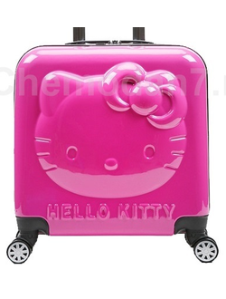 Детский чемодан 3D Hello Kitty (Хеллоу Китти) фуксия