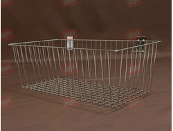 P6020 Корзина на торговую решетку, размеры  585х300х200 мм, цвет: хром