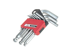 Набор имбусовых ключей HEX (шестигранников) с шаром 9пр короткие ARNEZI R1060036