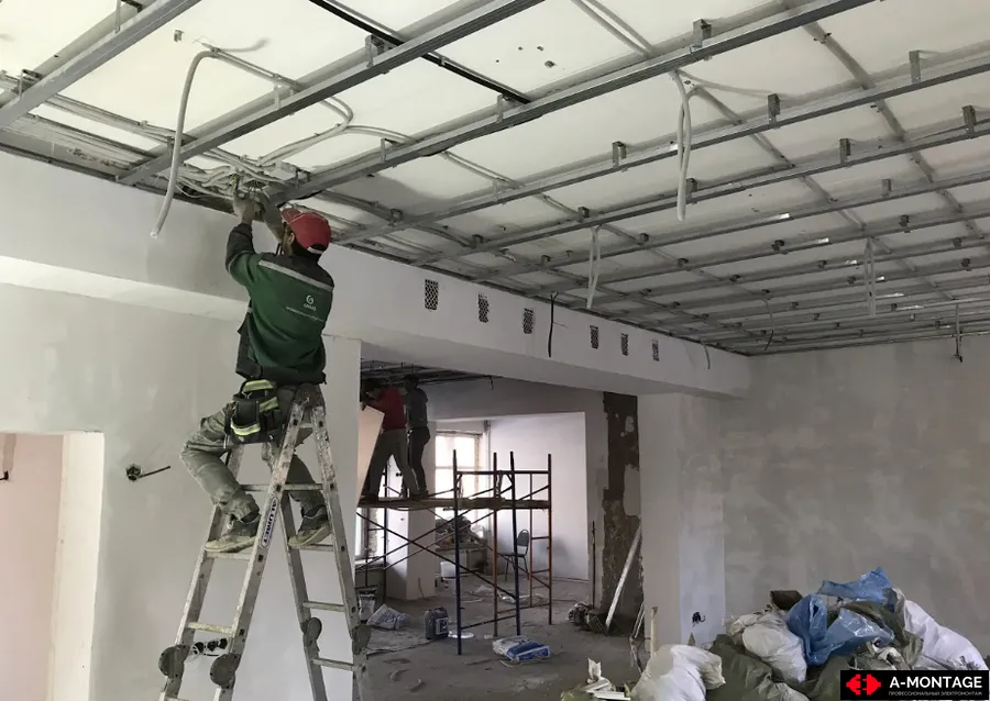 Электромонтажные работы. Объект "Центральная городская детская библиотека", г. Самара, ул. Аэродромная, 16А