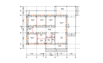 Проект ЛС-22998 одноэтажного дома из профилированного бруса от компании "ДомаВаши" - планировка