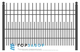 Секция сварного забора SZ15-06 заказать с бетонированием столбов