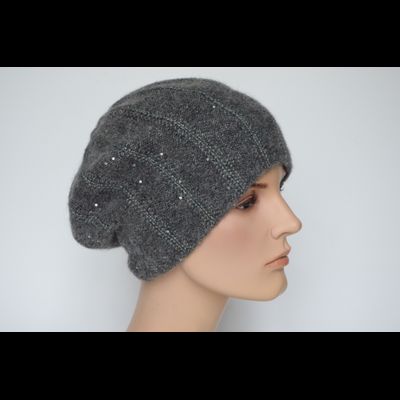 Серый берет вязаный Vizio Италия 8048 В