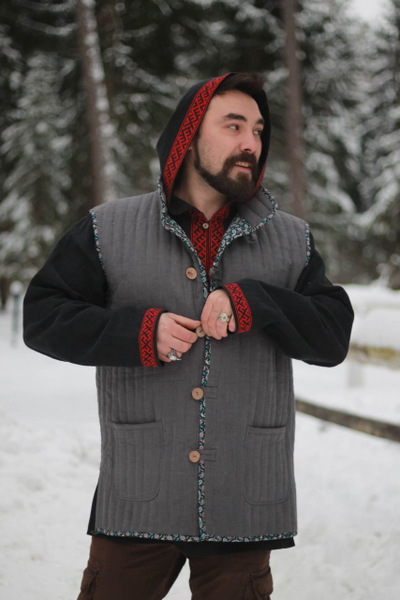 Стёганый мужской жилет "Родное тепло"