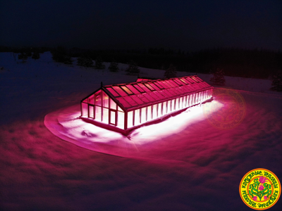 Зимняя английская теплица с холлом АГАТА размером 5500 х 11000 мм