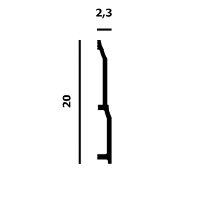 Плинтус напольный Перфект Plus P175, из дюрополимера, влагостойкий, под покраску, 2 метра