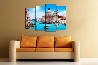 Модульная картина "Город на воде"