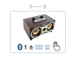 Bluetooth колонка СТЕРЕО, радио FM, с аккумулятором, для использования в помещении