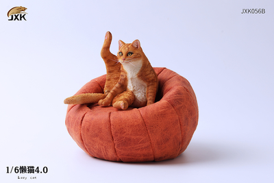 Котик на пуфике (рыжий) - Коллекционная ФИГУРКА 1/6 scale lazy cat 4.0 (JXK056B) - JXK