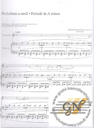 Chopin, Frédéric Berühmte Transkriptionen Band 2 für Violoncello und Klavier