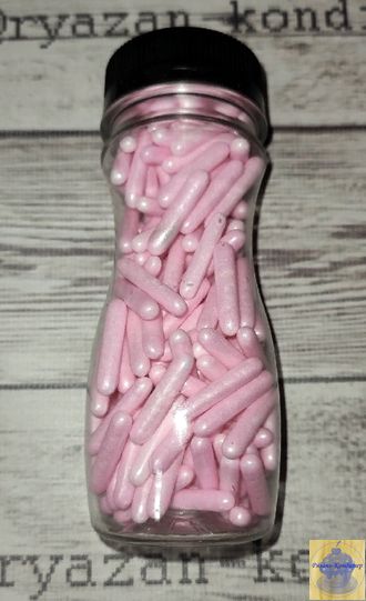 Посыпки сахарные соломка розовая , 40 гр