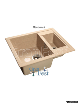Мойка из искусственного камня GranFest QUADRO GF-Q610K с сифоном