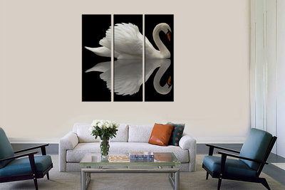 Модульная картина "Одинокий лебедь"