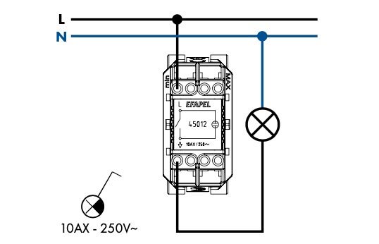 Как подключить выключатель с подсветкой Efapel Quadro 45