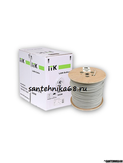 Кабель связи витая пара ITK ШПД U/UTP кат. 5E 4х2х0,48мм solid, PVC, серый (бухта 305м)