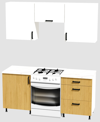 Кухня эконом 1,2 метра (600х600) Цвет: Белый/Дуб Сонома