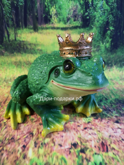 ЛЯГУШКА - ЦАРЕВНА с короной  20*22см  0,7кг   полистоун Россия 1038/012813