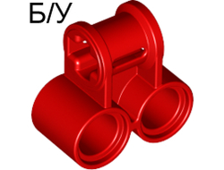 ! Б/У - Technic, Axle and Pin Connector Perpendicular Double, Red (32291 / 4128594 / 4129594 / 6280393) - Б/У