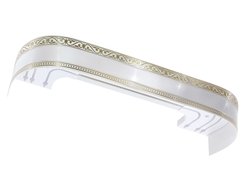 Карниз Монарх 1,6м белый с золотом [30111]