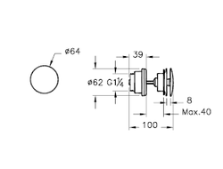 Донный клапан для раковины с переливом (нажимной), хром, VitrA, A45149