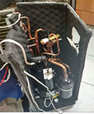 Дополнительная вибро-шумоизоляция наружного блока холодильной системы Belluna