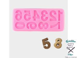 Молд силиконовый «Цифры», 17,5×7,6 см, цвет МИКС