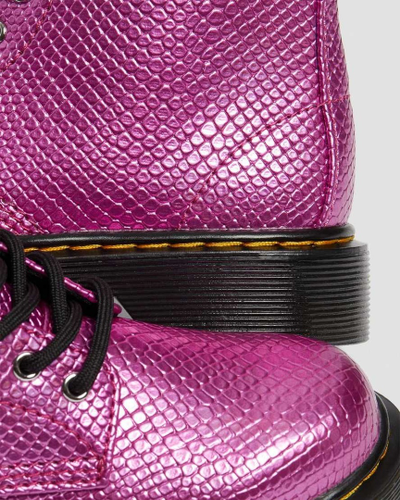 Ботинки Dr. Martens 1460 Reptile Emboss Pink розовые