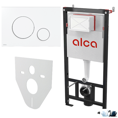 Инсталляция Alcadrain AM101/1120-4:1 RU M670-0001 SET 4v1 с белой клавишей смыва