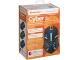 Мышь Defender Сyber MB-560L, игровая, черная, проводная оптическая, 1200dpi, подсветка, USB