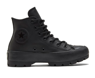 Кеды Converse All Star Lugged total black черные высокие кожаные