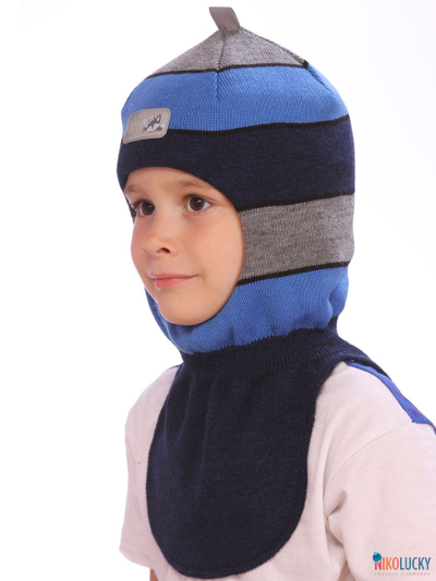 Шапка-шлем 21101-02, цвет темно-синий, ярко-синий р. 48-50