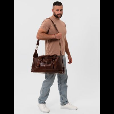 Кожаная дорожная сумка Campora Premium brown (арт. 
4019-53)