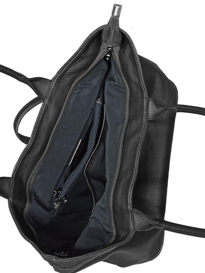 (АРТИКУЛ: 9766/0/82) СУМКА ЖЕНСКАЯ БОЛЬШАЯ, НАТУРАЛЬНАЯ КОЖА, ЧЕРНАЯ, РУЧКИ И РЕМЕНЬ ЧЕРЕЗ ПЛЕЧО