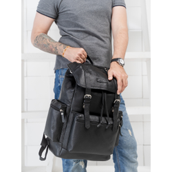 Кожаный рюкзак Voltaggio black (арт. 3091-01)