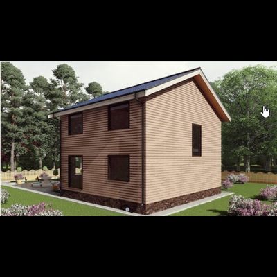 Двухэтажный каркасный дом с четырьмя спальнями 145м² (SK57)