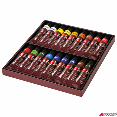 Краски масляные художественные BRAUBERG ART PREMIERE, 18 цв по 12 мл, проф. серия, в тубах. 191456