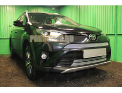 Защита радиатора Toyota Rav 4 2015-2019 (2 части) chrome низ кроме DT PREMIUM