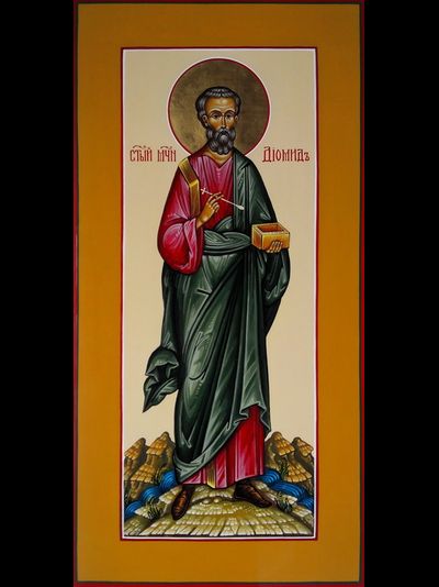 Диомид Тарсянин, Никейский, Святой мученик. Рукописная мерная икона.