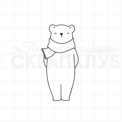 ФП штамп "Медведь в шарфике"